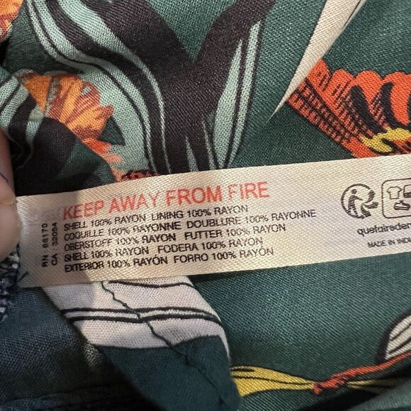 Anthropologie Puff Sleeve Smocked Floral Midi Dress Size Small Tropical - Picture 9 of 11